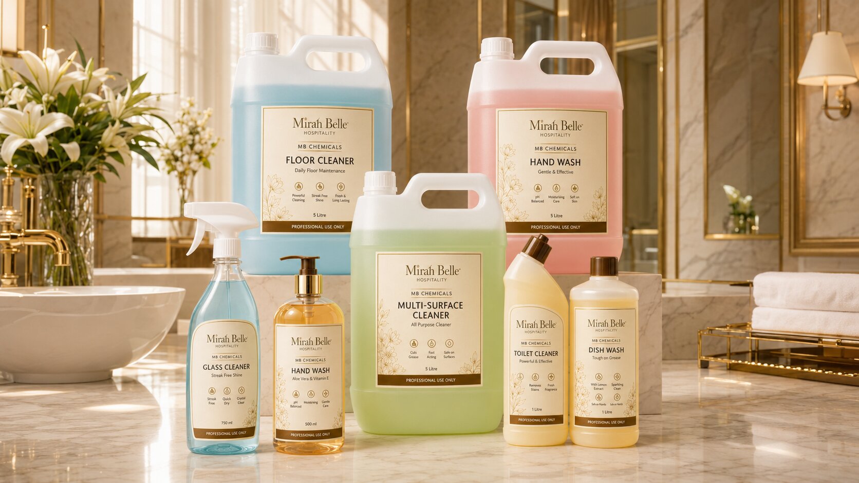 Mirah Belle MB Chemicals professional cleaning products for hospitality and institutional use