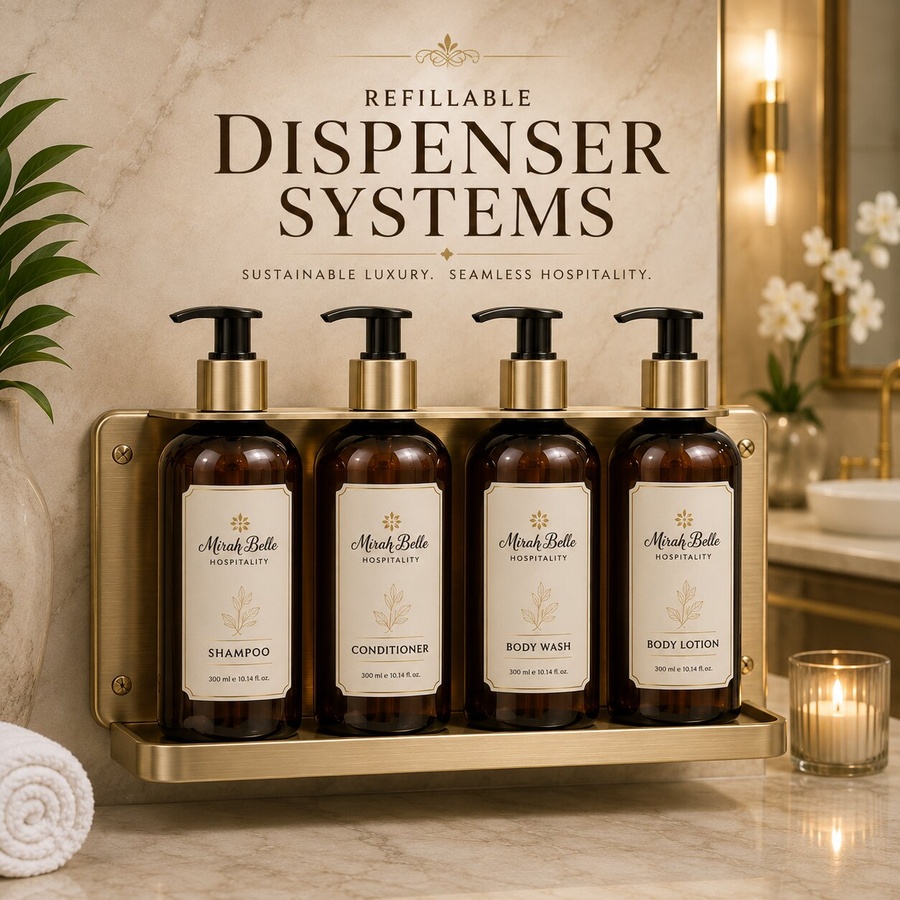 Refillable Dispensers from Mirah Belle Hospitality